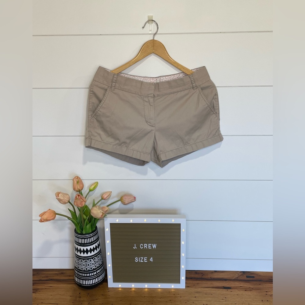 J. Crew Cotton Chino Shorts in Khaki